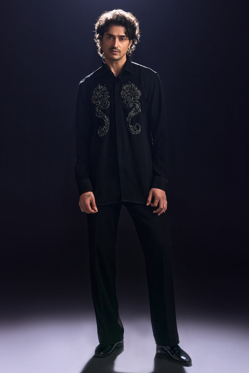 Black Embroidered Shirt