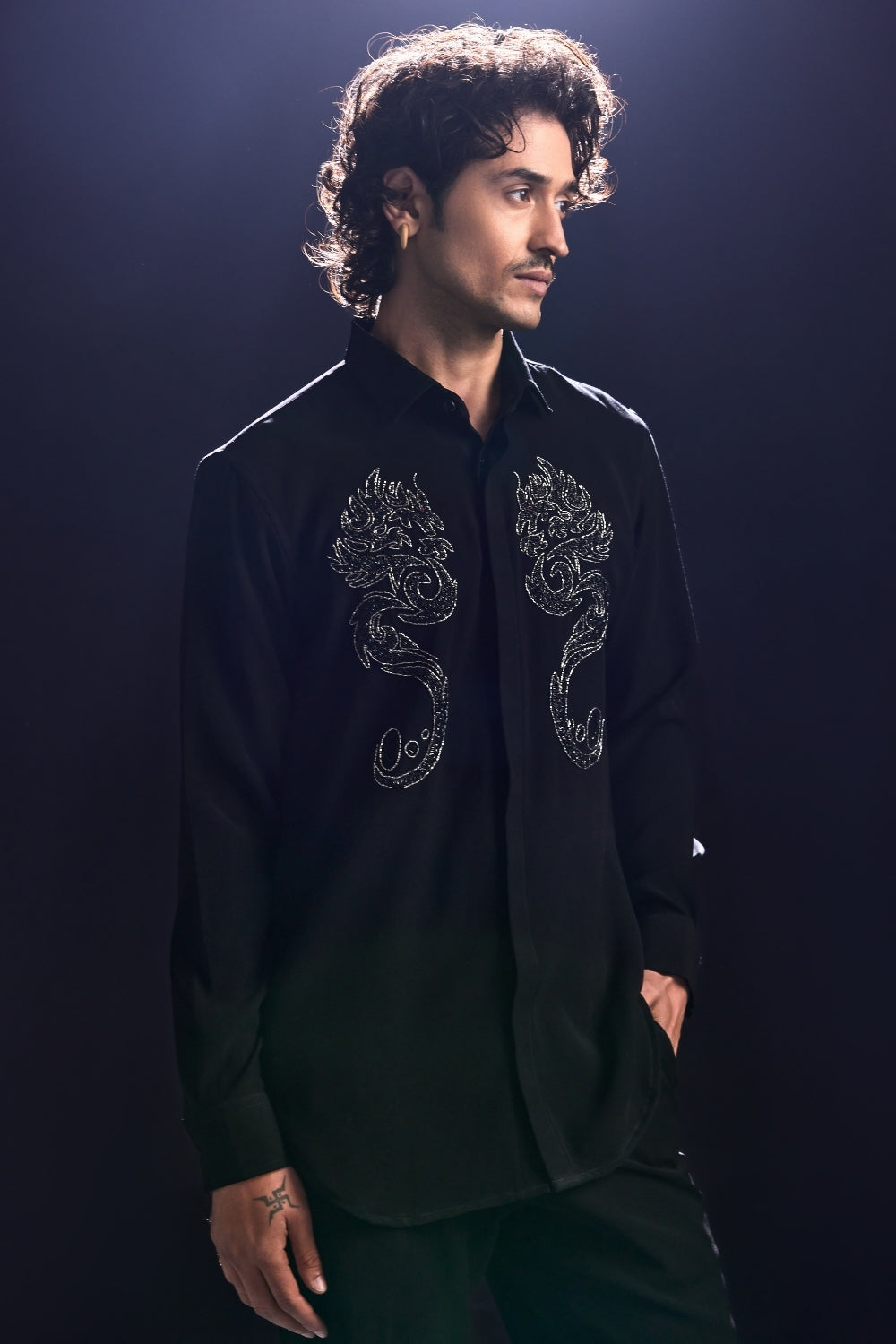 Black Embroidered Shirt