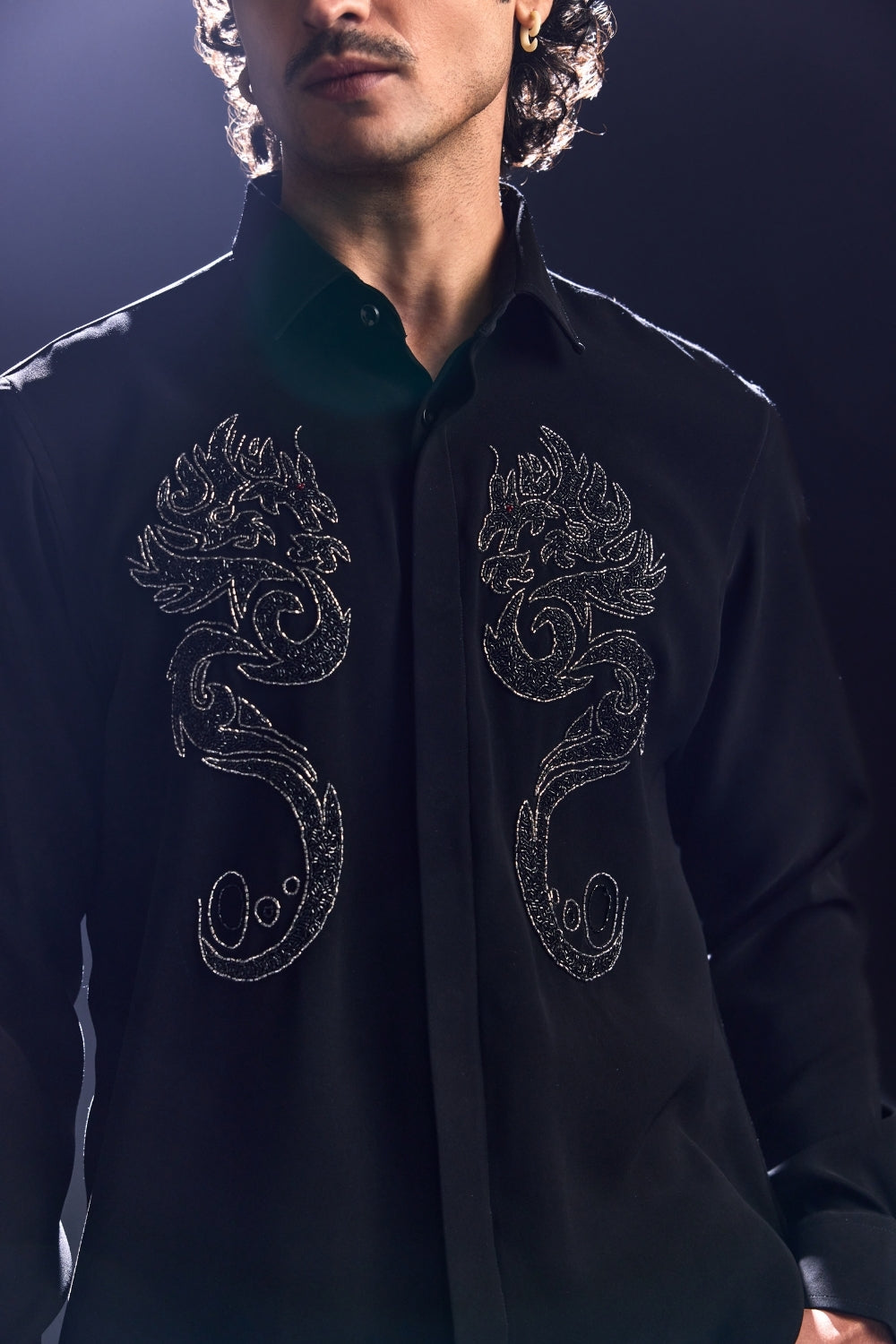 Black Embroidered Shirt