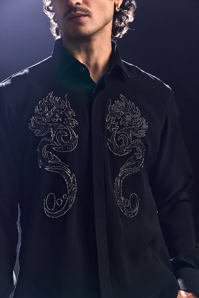 Black Embroidered Shirt