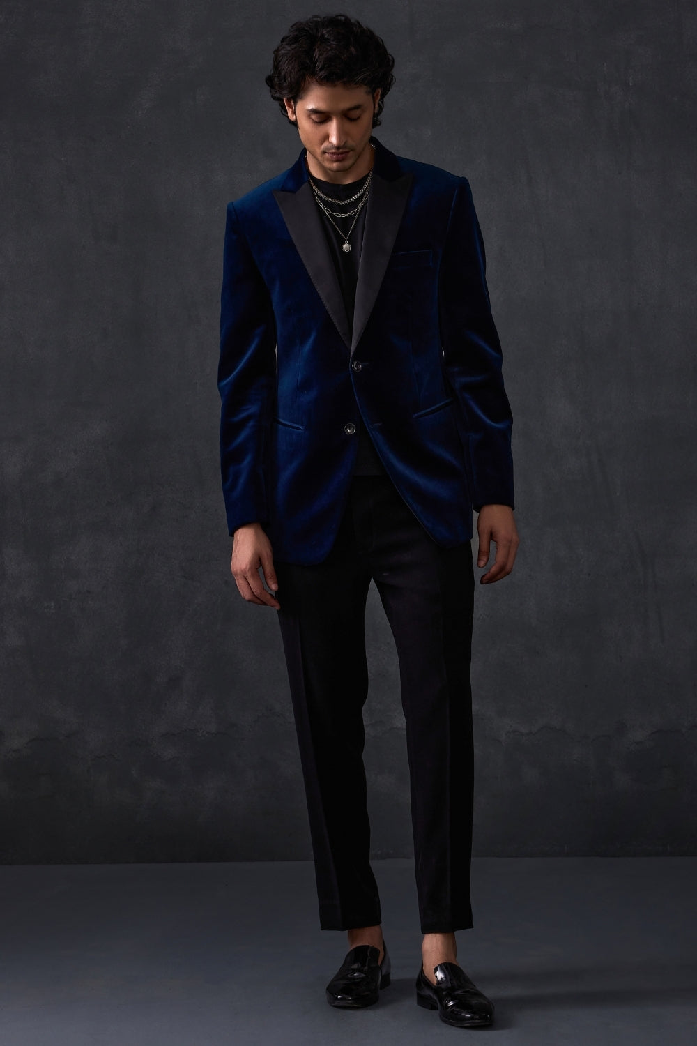 Teal Velvet Tuxedo With Trousers