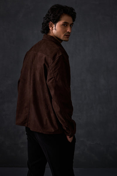 Brown Suede Shacket