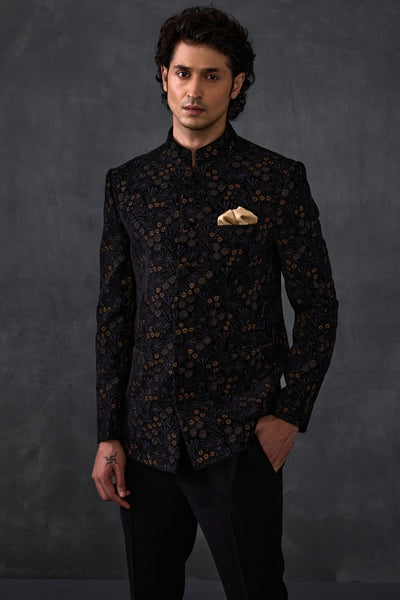 Black Velvet Jodhpuri With Pants