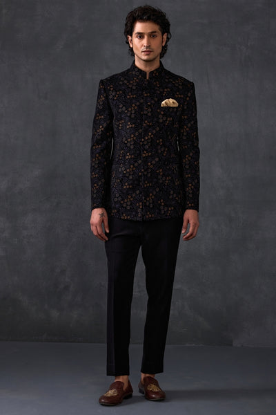 Black Velvet Jodhpuri With Pants