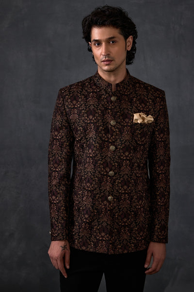 Brown Silk Jodhpuri