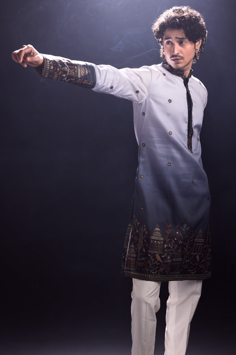 Grey Ambre Kurta with Pants