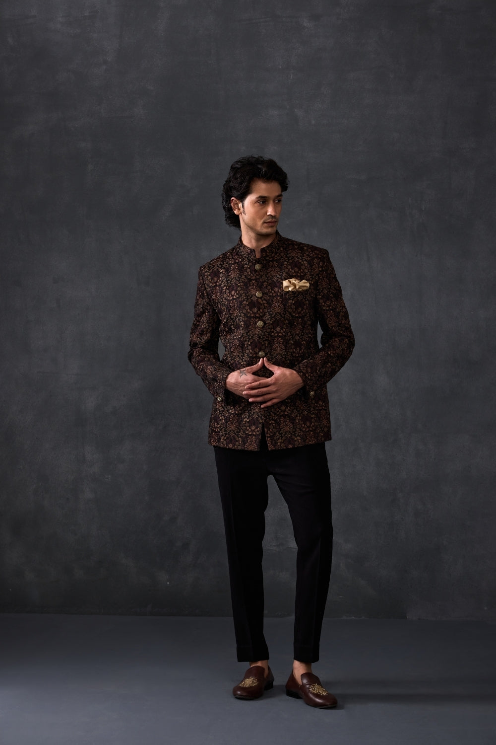 Brown Silk Jodhpuri