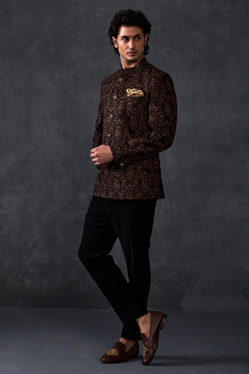 Brown Silk Jodhpuri