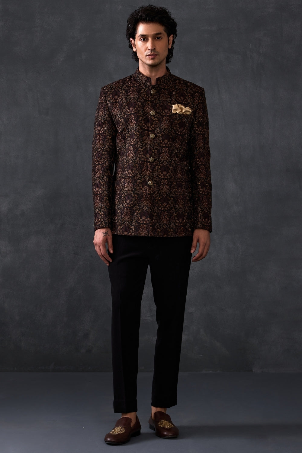 Brown Silk Jodhpuri