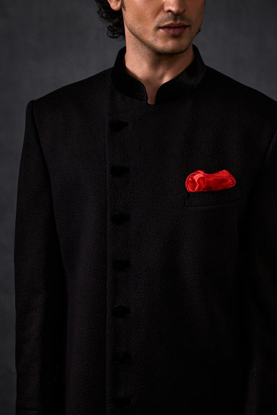 Black Achkan With Trousers