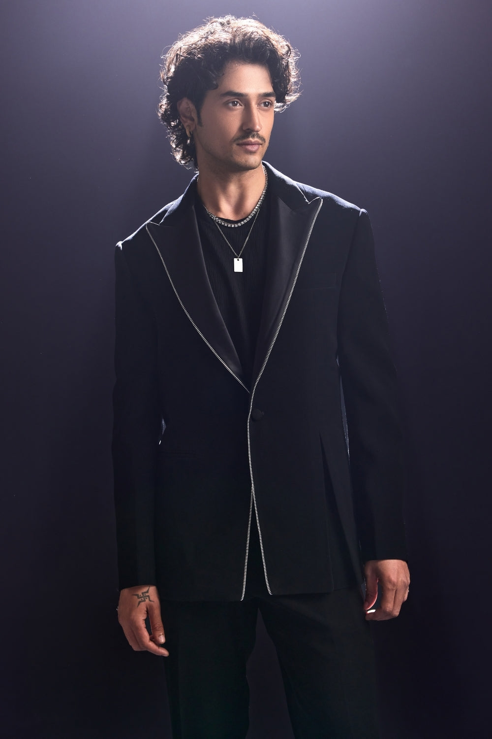 Black Zipper Cocktail Jacket