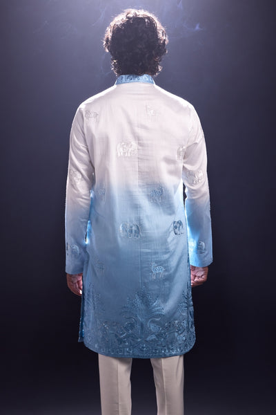 Powder Blue Ambre Kurta with Pants