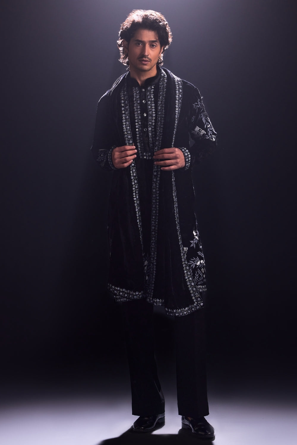 Black Velvet Kurta and Pants