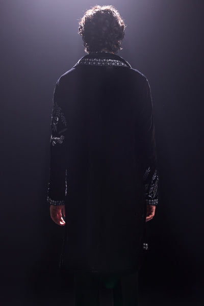 Black Velvet Kurta and Pants