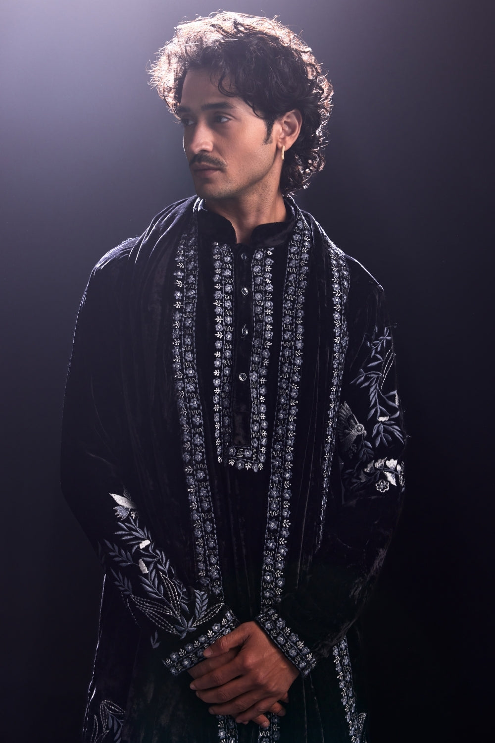 Black Velvet Kurta and Pants