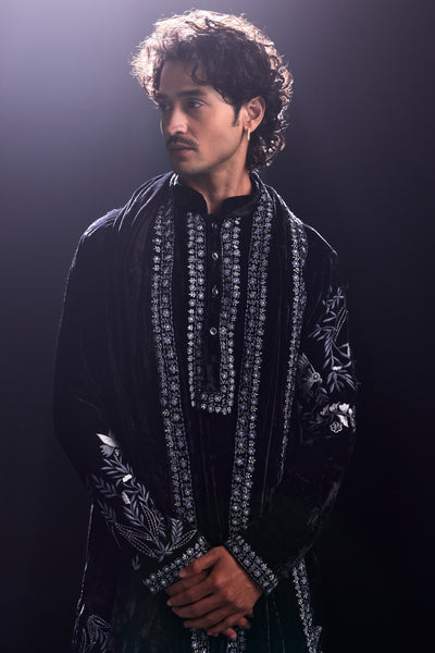 Black Velvet Kurta and Pants