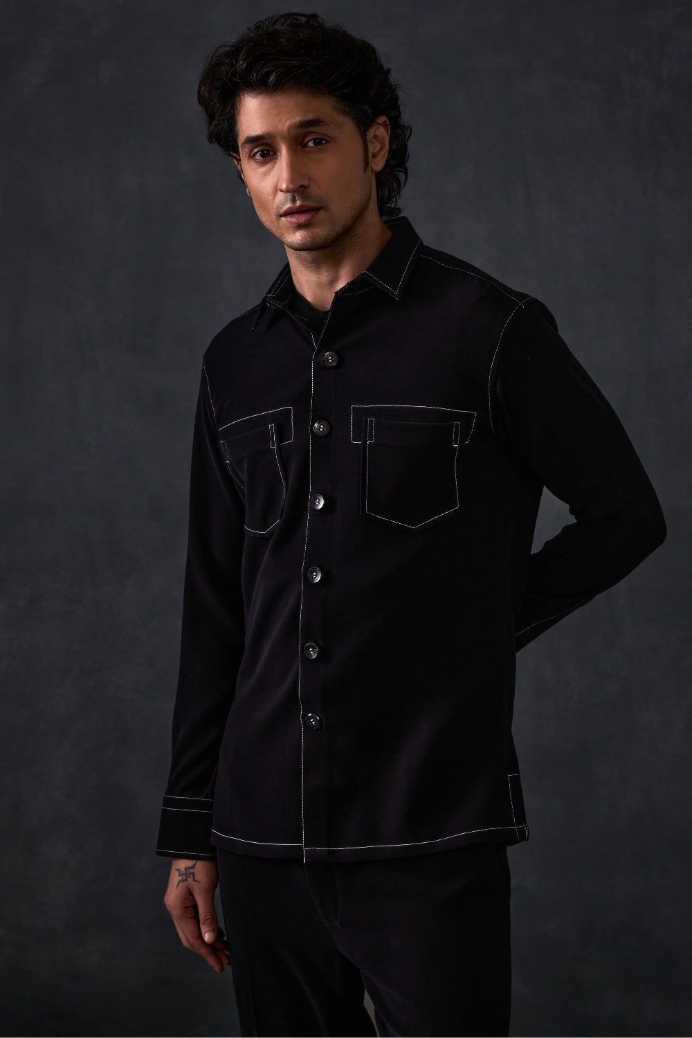 Black Shirt With Detailing