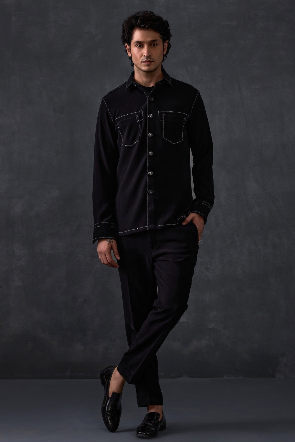 Black Shirt With Detailing