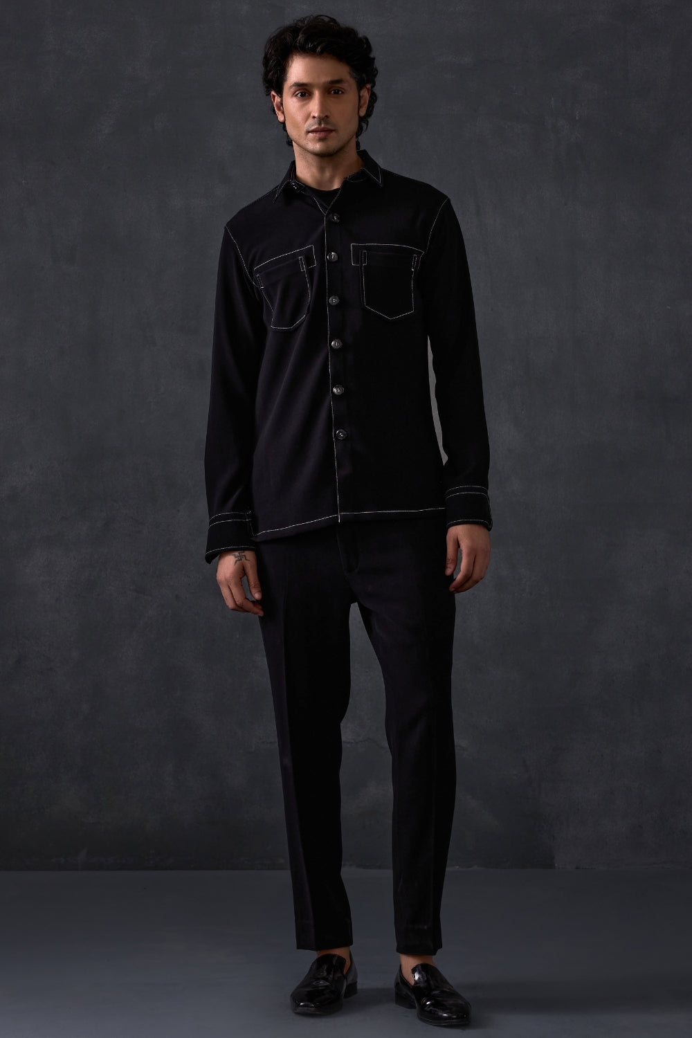 Black Shirt With Detailing