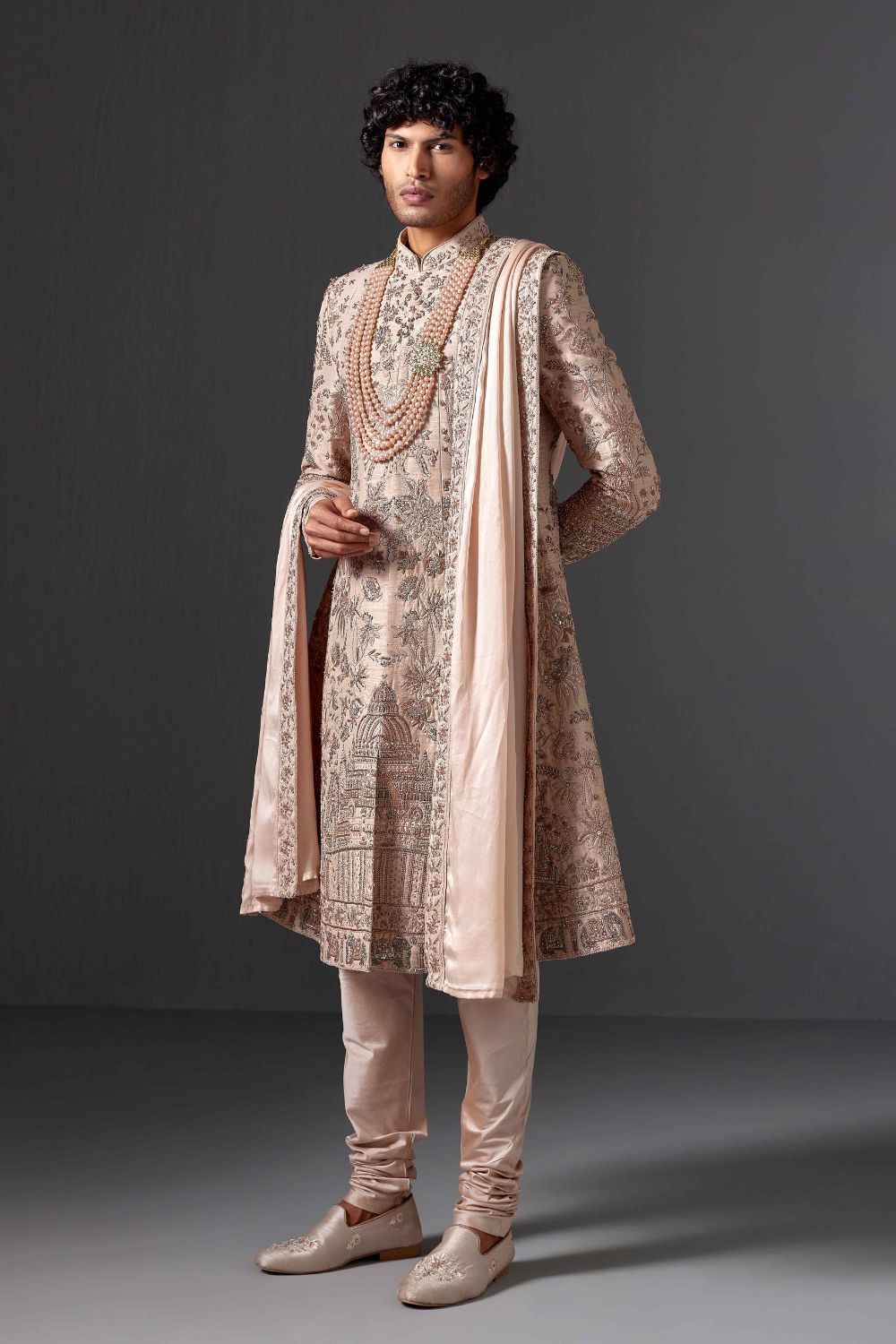 Ojas Raw Silk Anarkali Sherwani