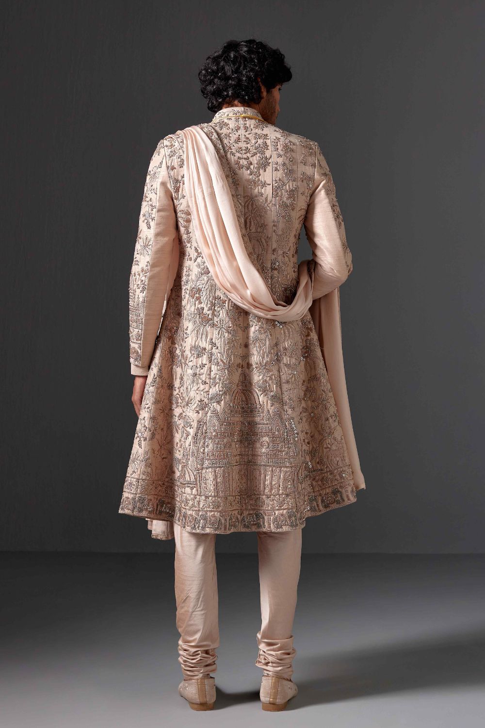 Ojas Raw Silk Anarkali Sherwani