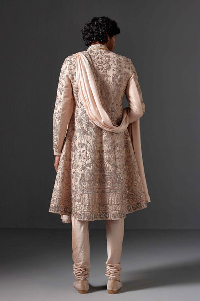 Ojas Raw Silk Anarkali Sherwani