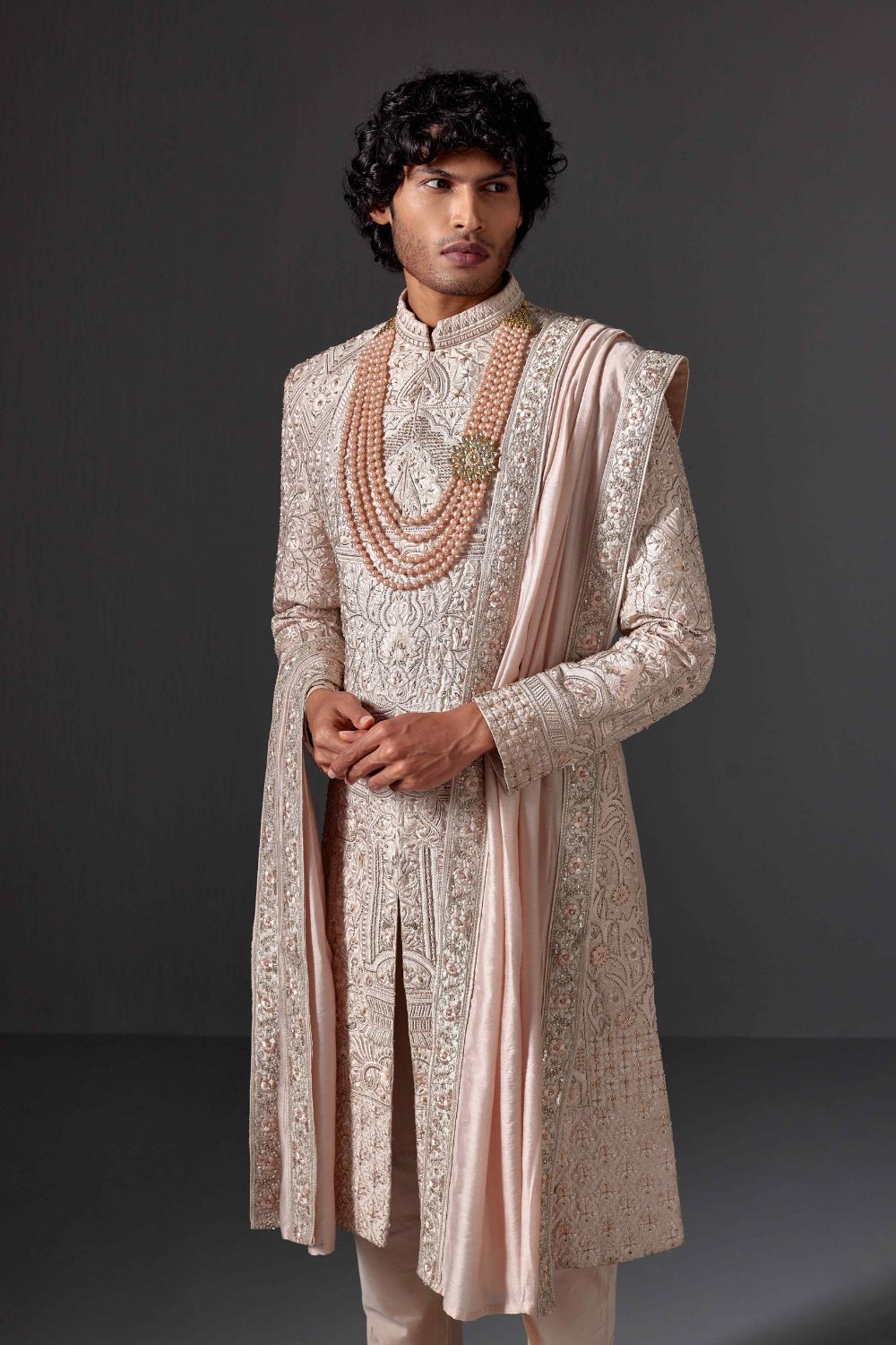 Kiaan Dabka Raw Silk Sherwani