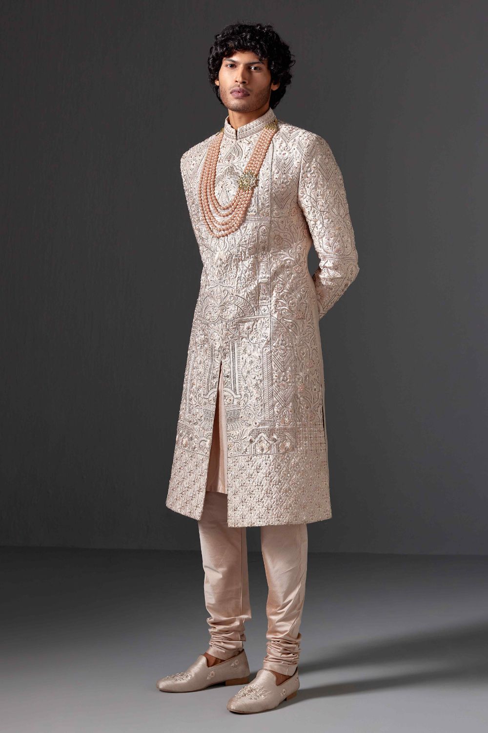 Kiaan Dabka Raw Silk Sherwani