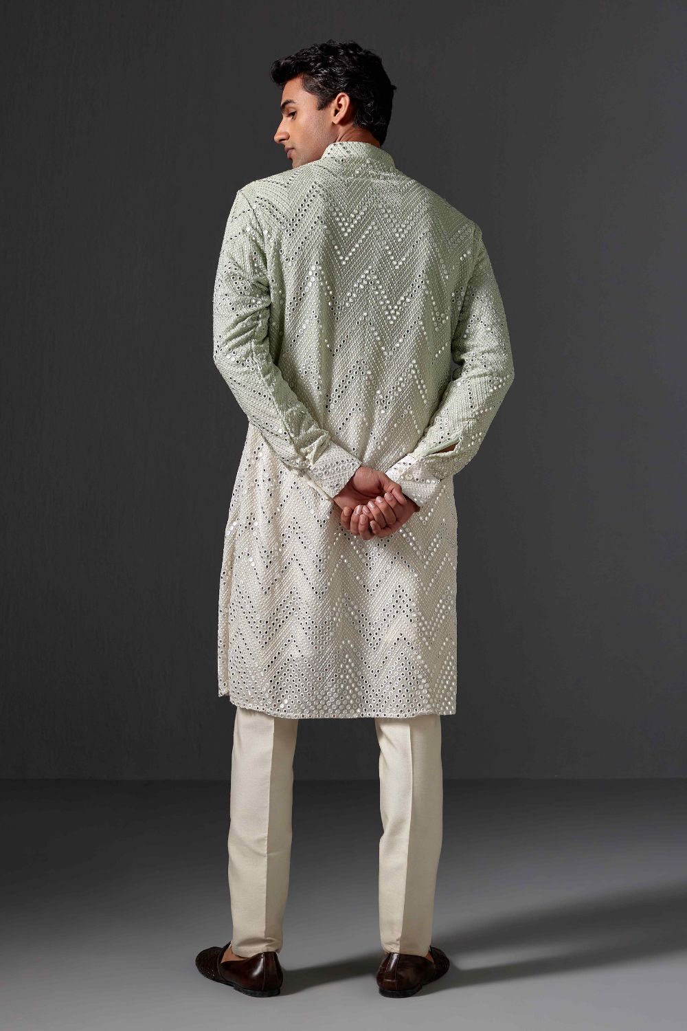 Veer Mirror work Chikankari Kurta Set