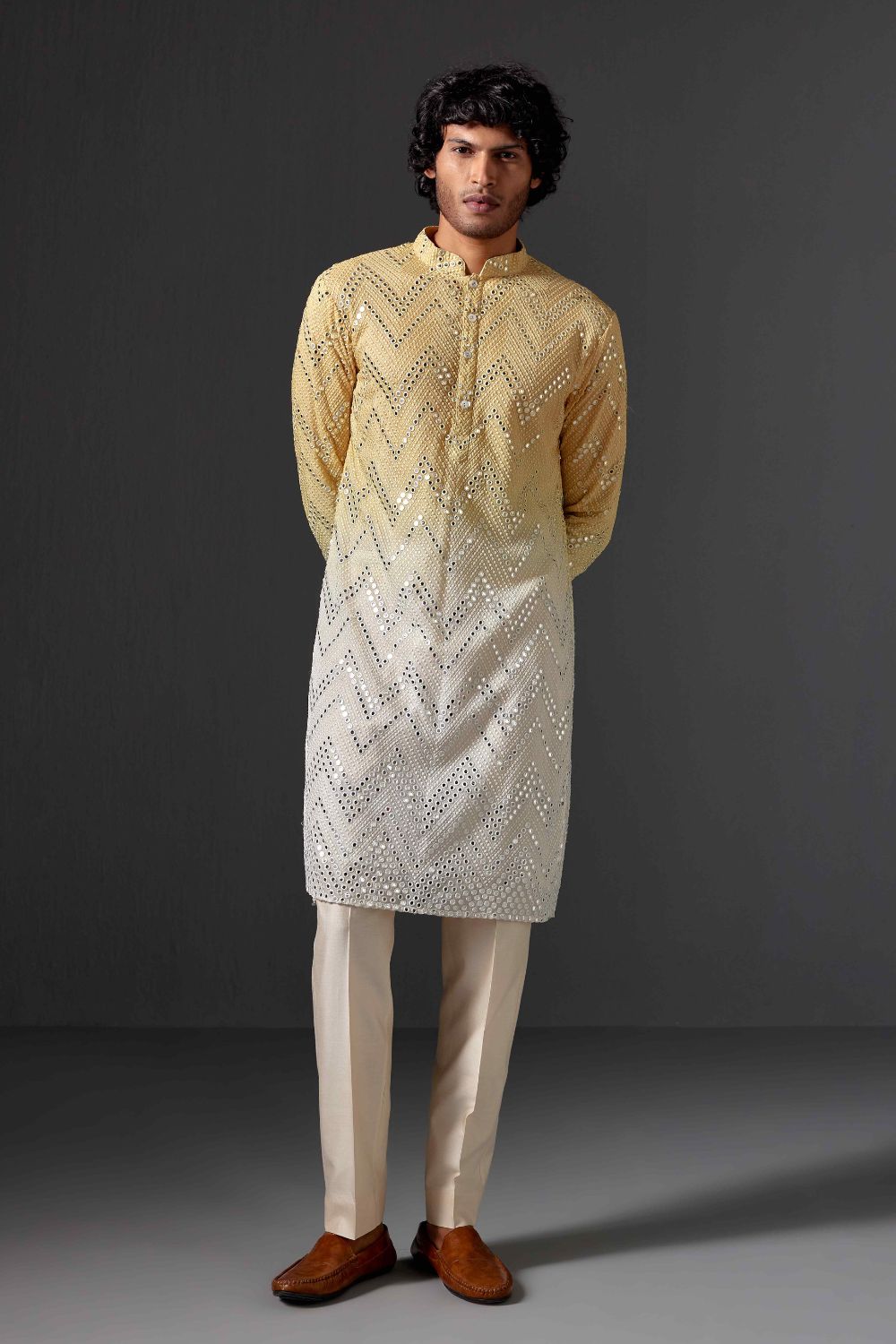 Nilay Yellow Chikankari Kurta Set