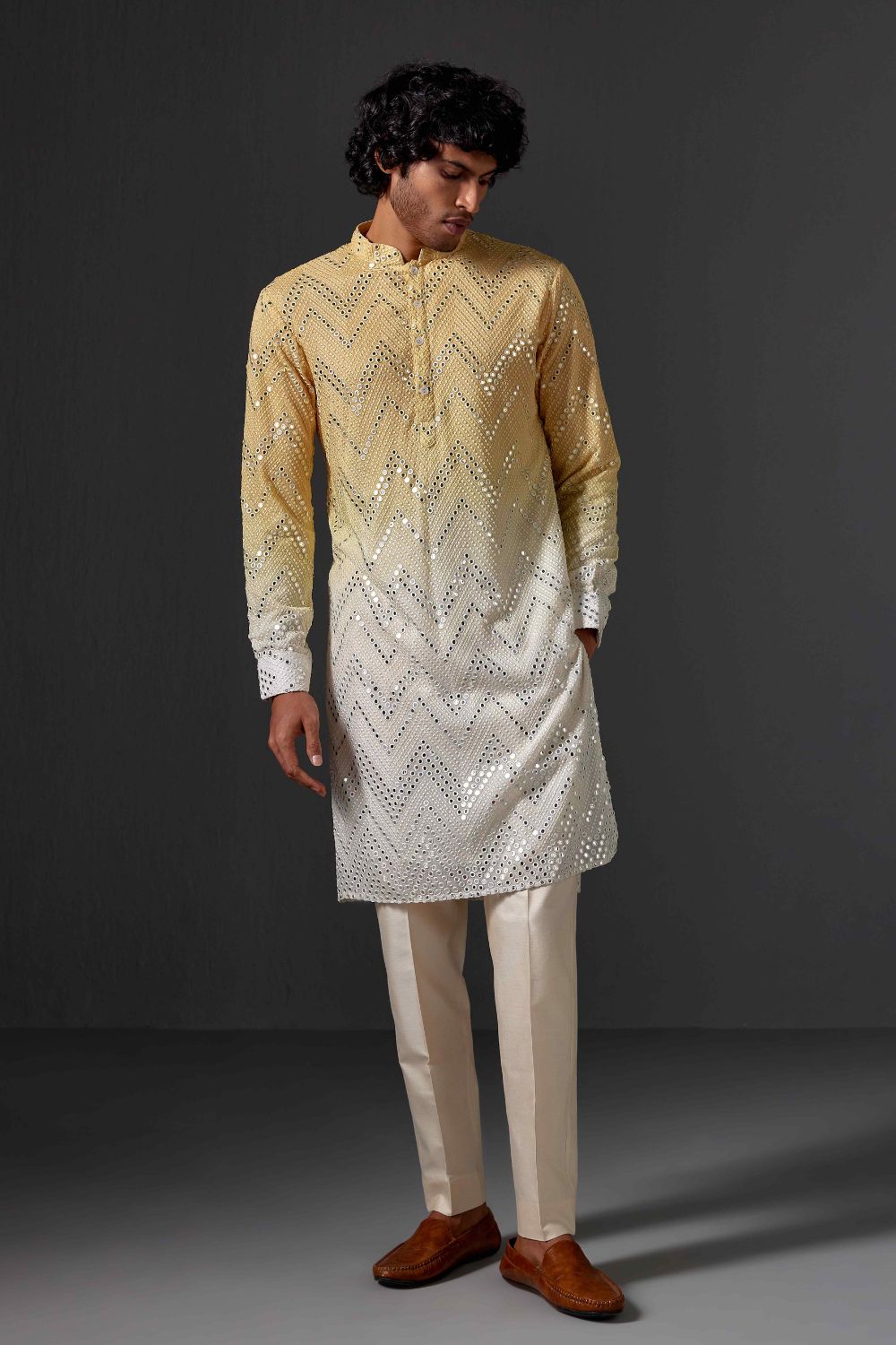 Nilay Yellow Chikankari Kurta Set