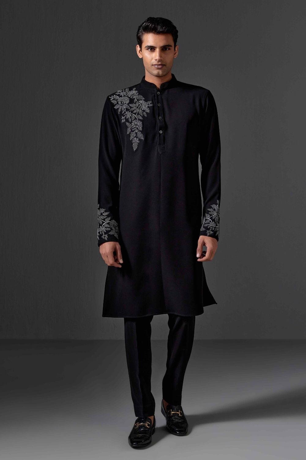 Rudra Sequin Embellished Velvet Kurta Set