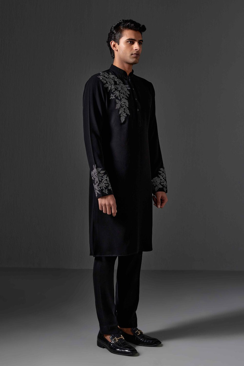 Rudra Sequin Embellished Velvet Kurta Set