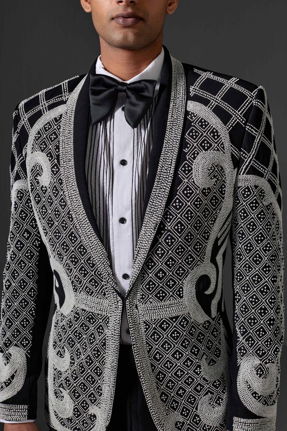 Enzo Pearl Work Black Tuxedo