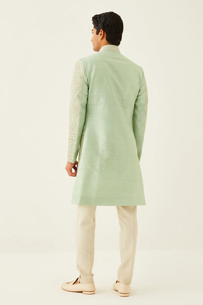 Mint Achkan Kurta Set