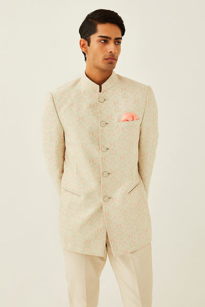 Ivory Bandhgala Jacket Set