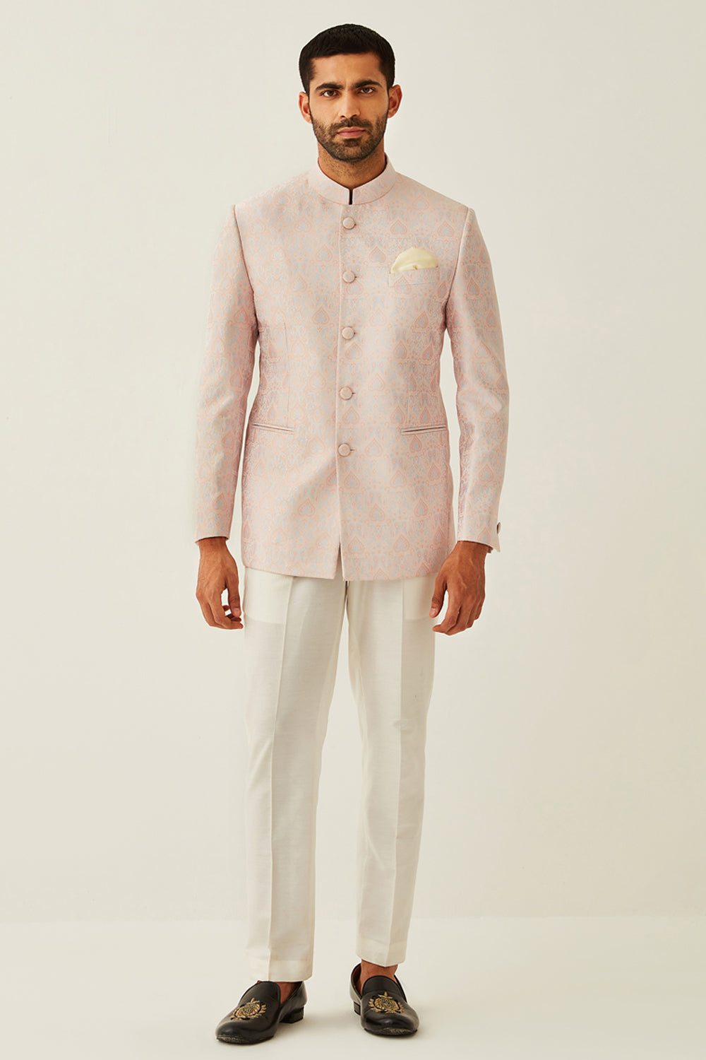 Pink Bandhgala Jacket Set