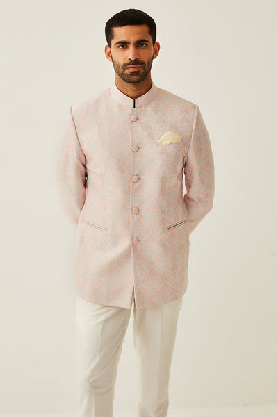 Pink Bandhgala Jacket Set