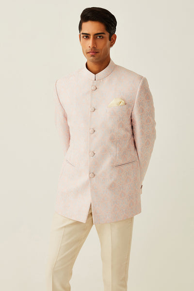 Pink Bandhgala Jacket Set