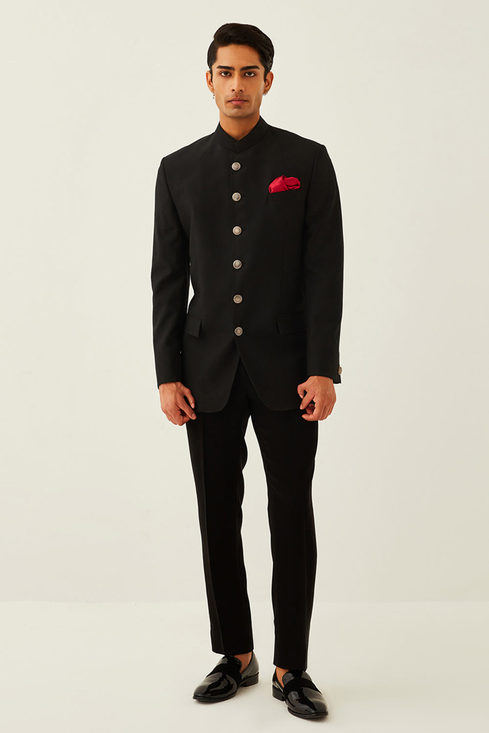 Black Bandhgala Jacket Set