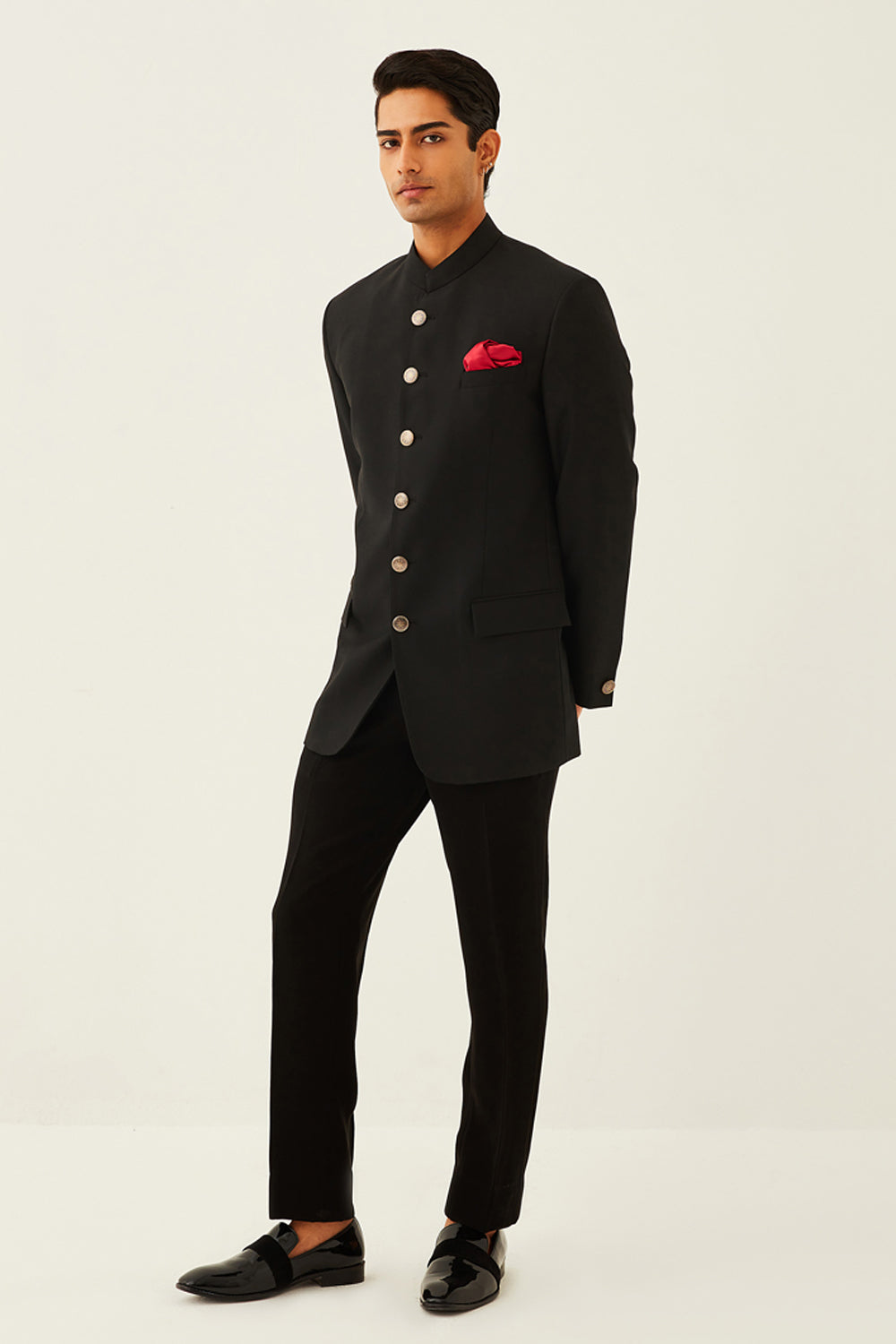 Black Bandhgala Jacket Set