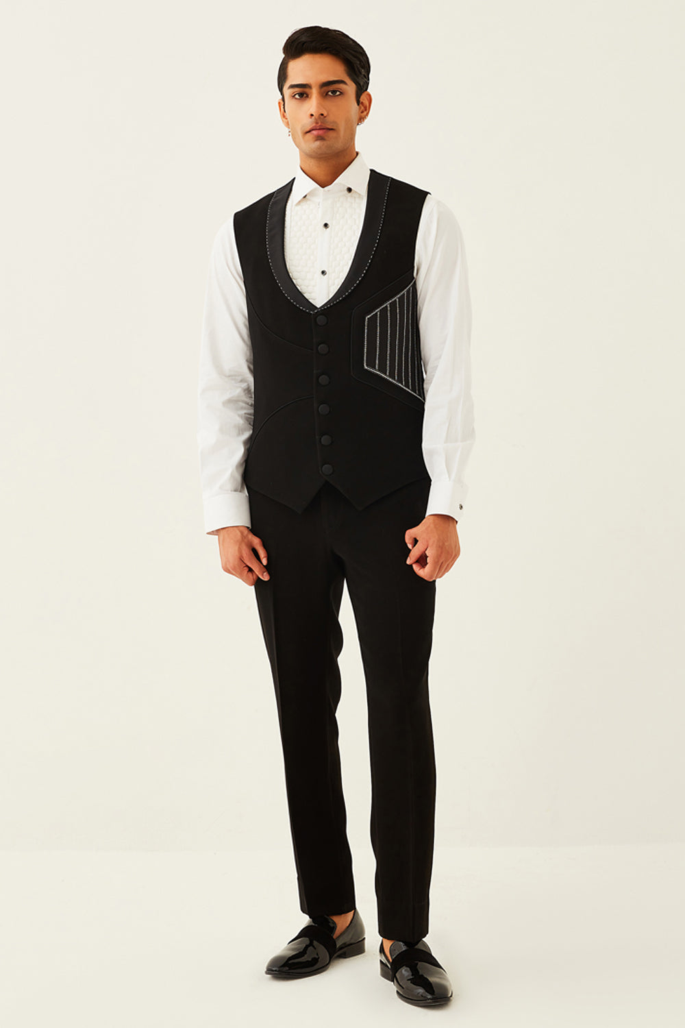 Black Waistcoat Set