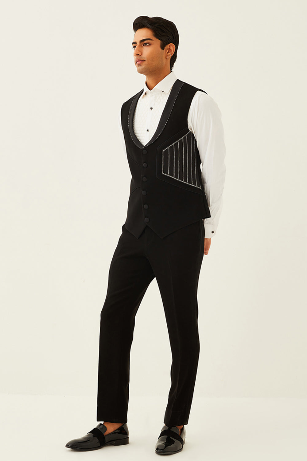 Black Waistcoat Set