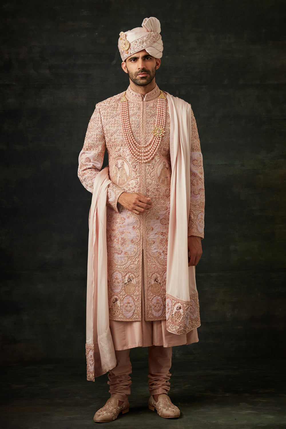 Rose Gold Sherwani Set