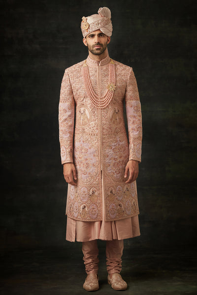 Rose Gold Sherwani Set