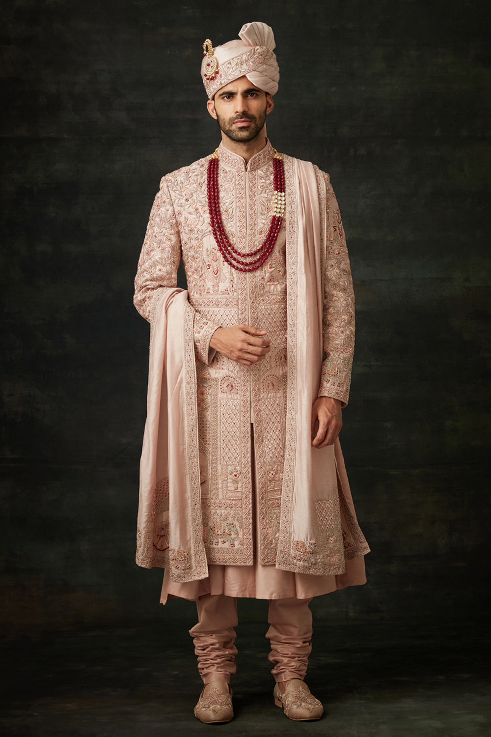 Rose Gold Sherwani Set