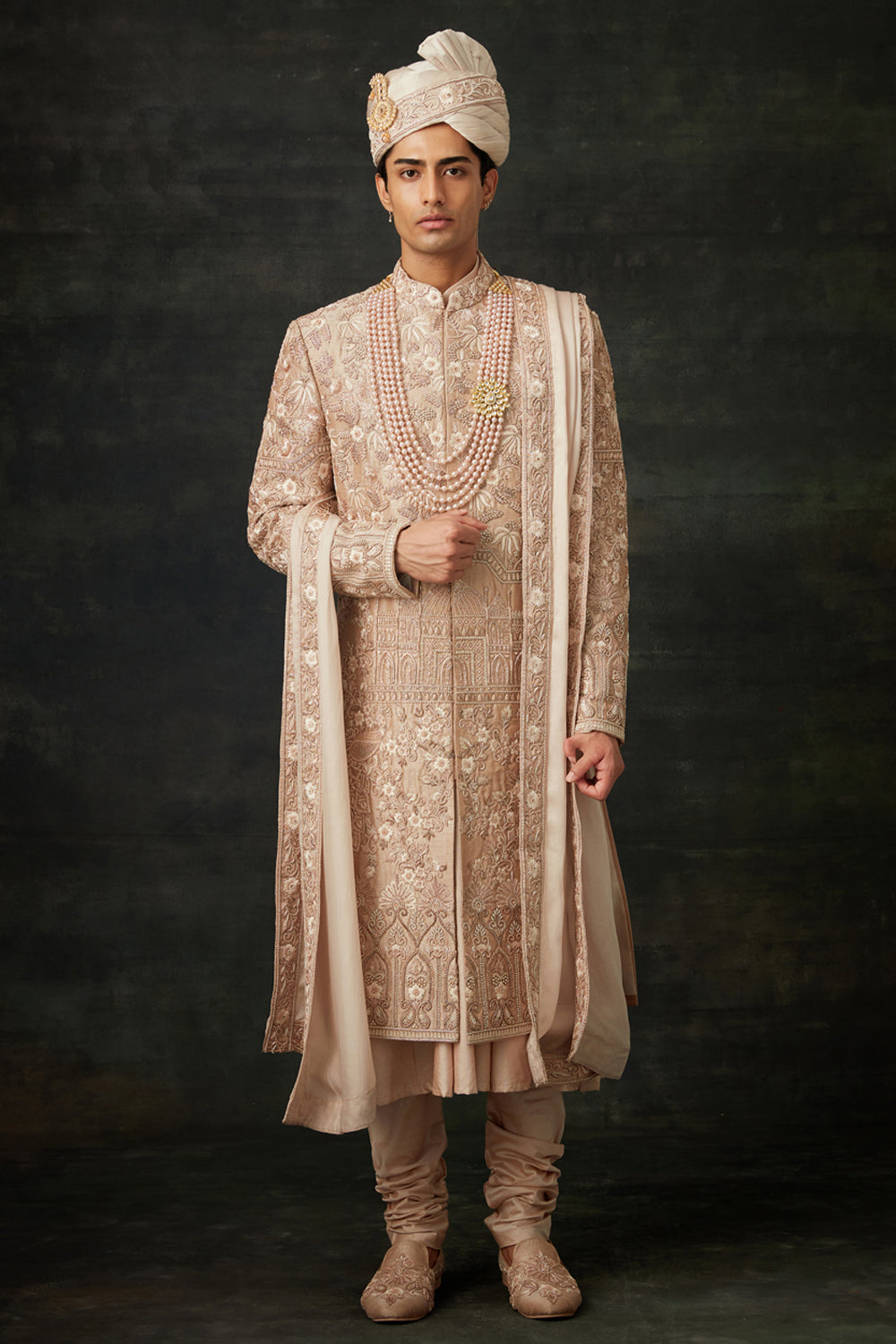 Rose Gold Sherwani Set