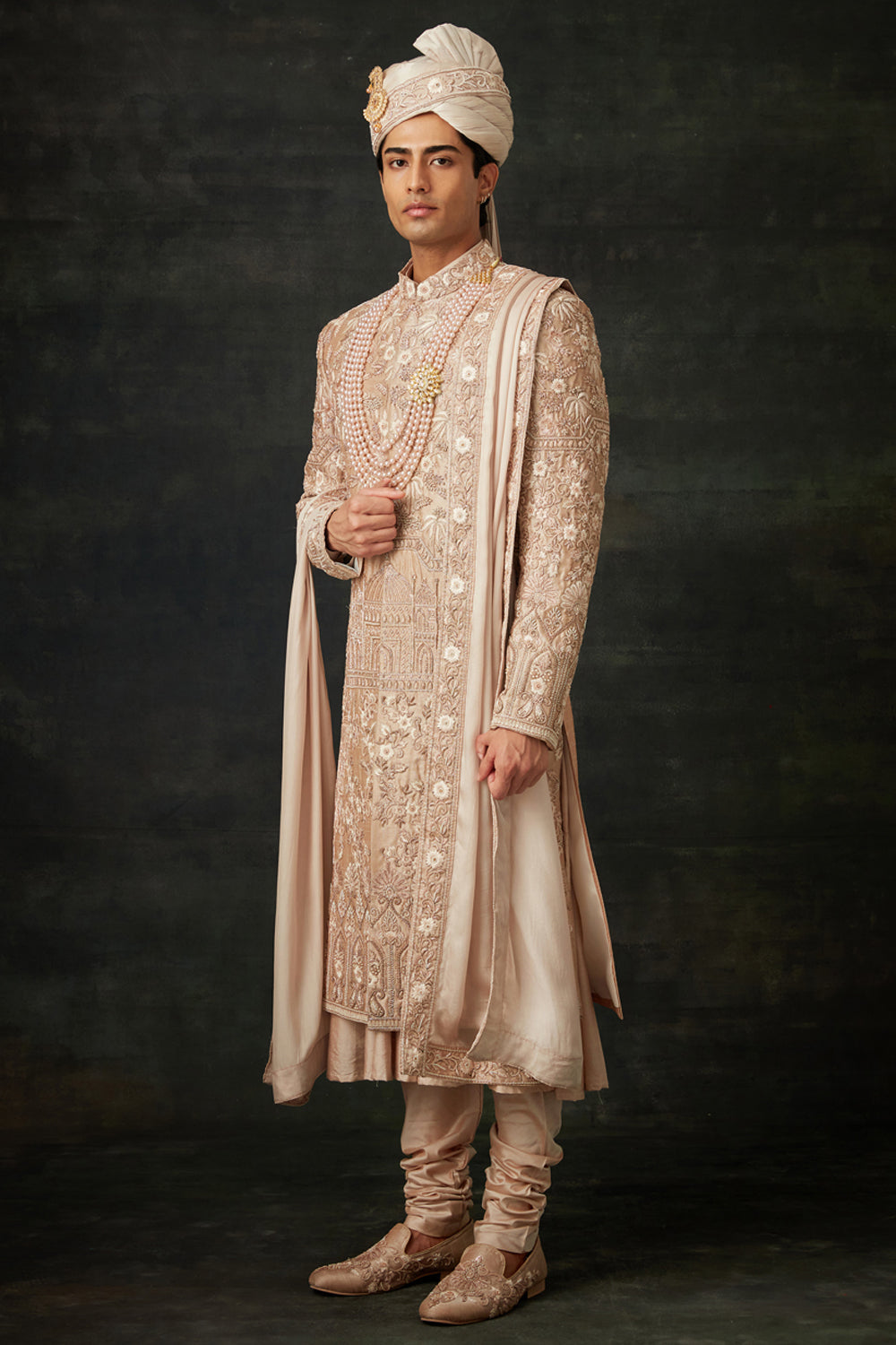 Rose Gold Sherwani Set