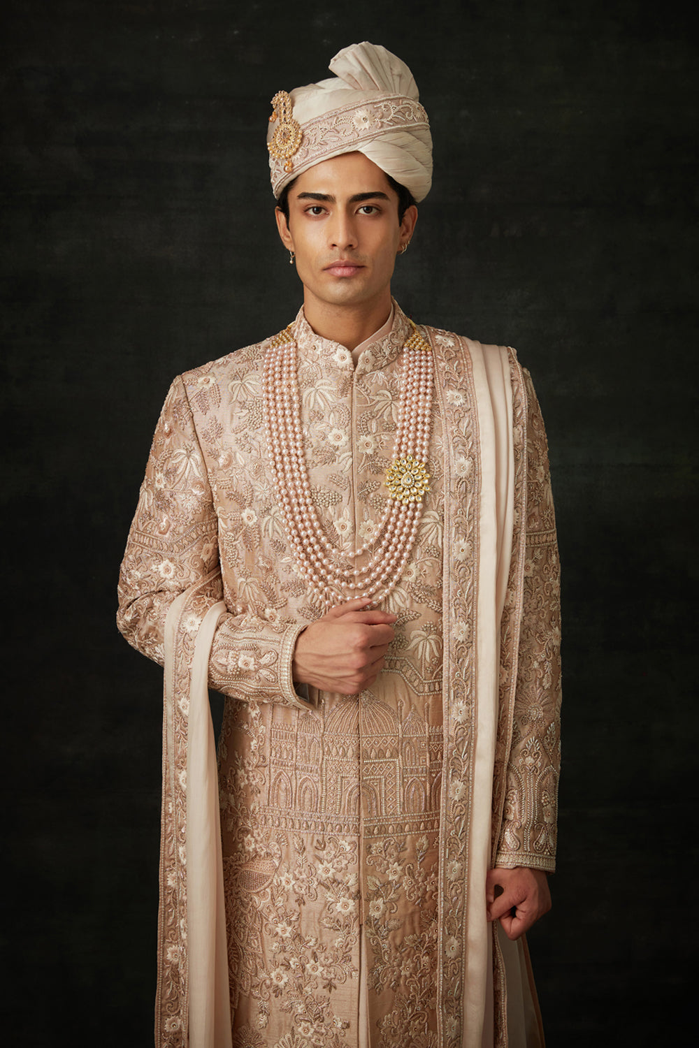 Rose Gold Sherwani Set