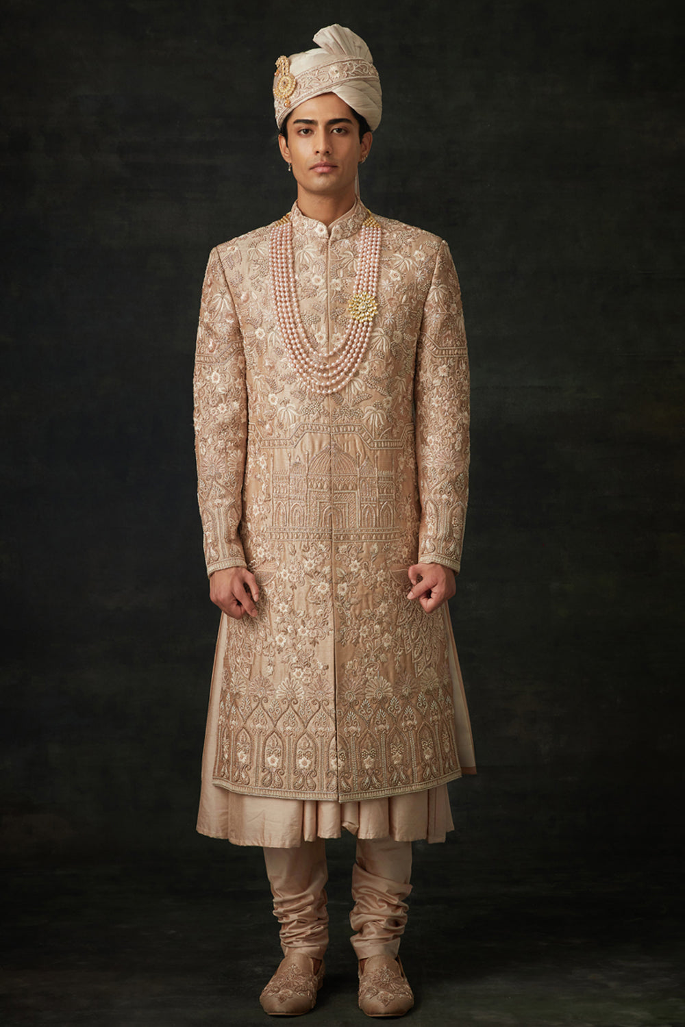 Rose Gold Sherwani Set